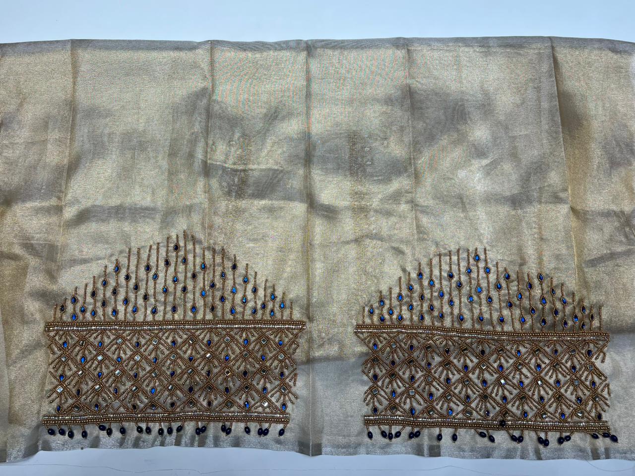 Semi Stitched Tissue Blouse Piece