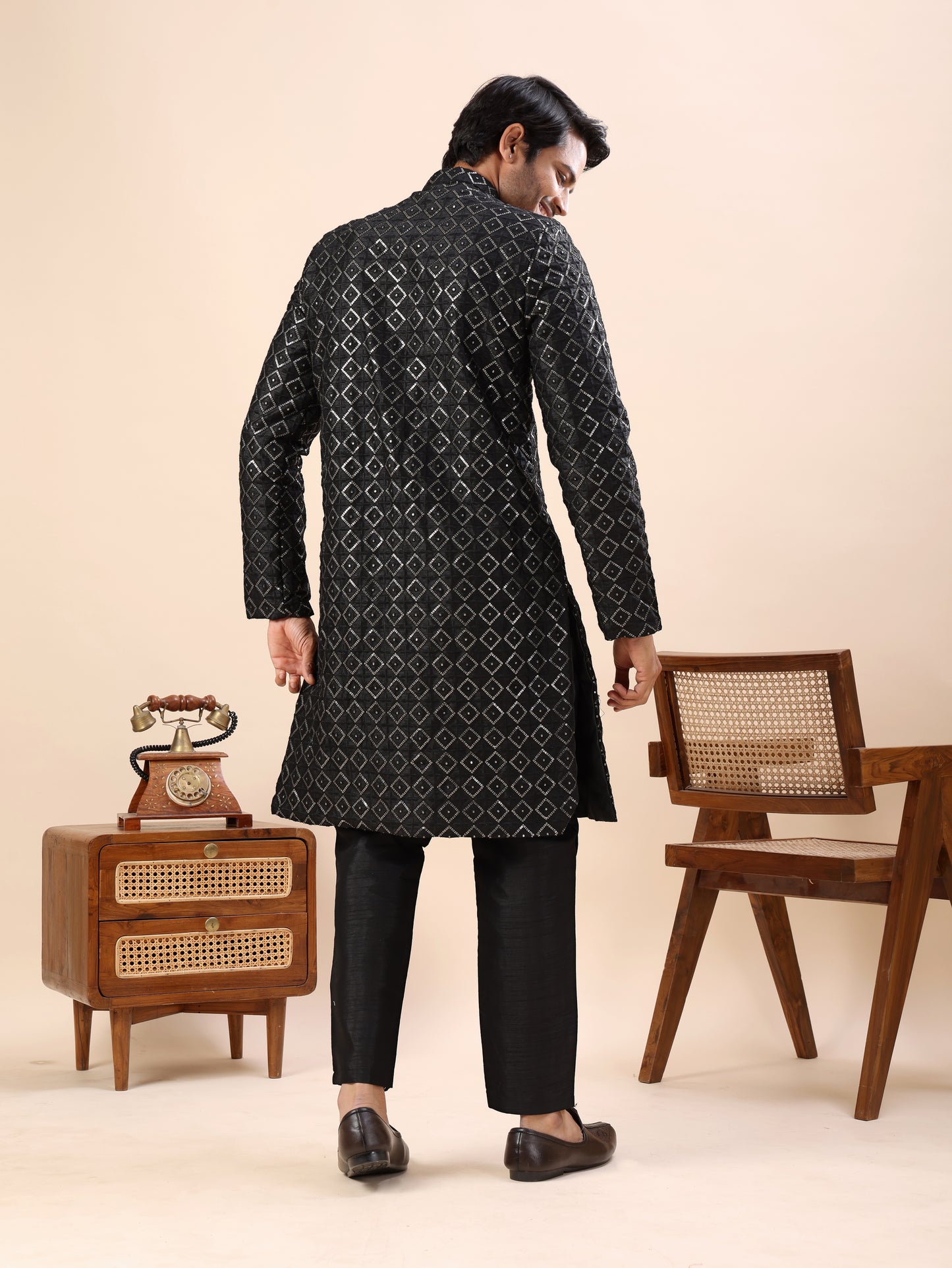 Traditional Embroidered Indo Westren Kurta Set For Men