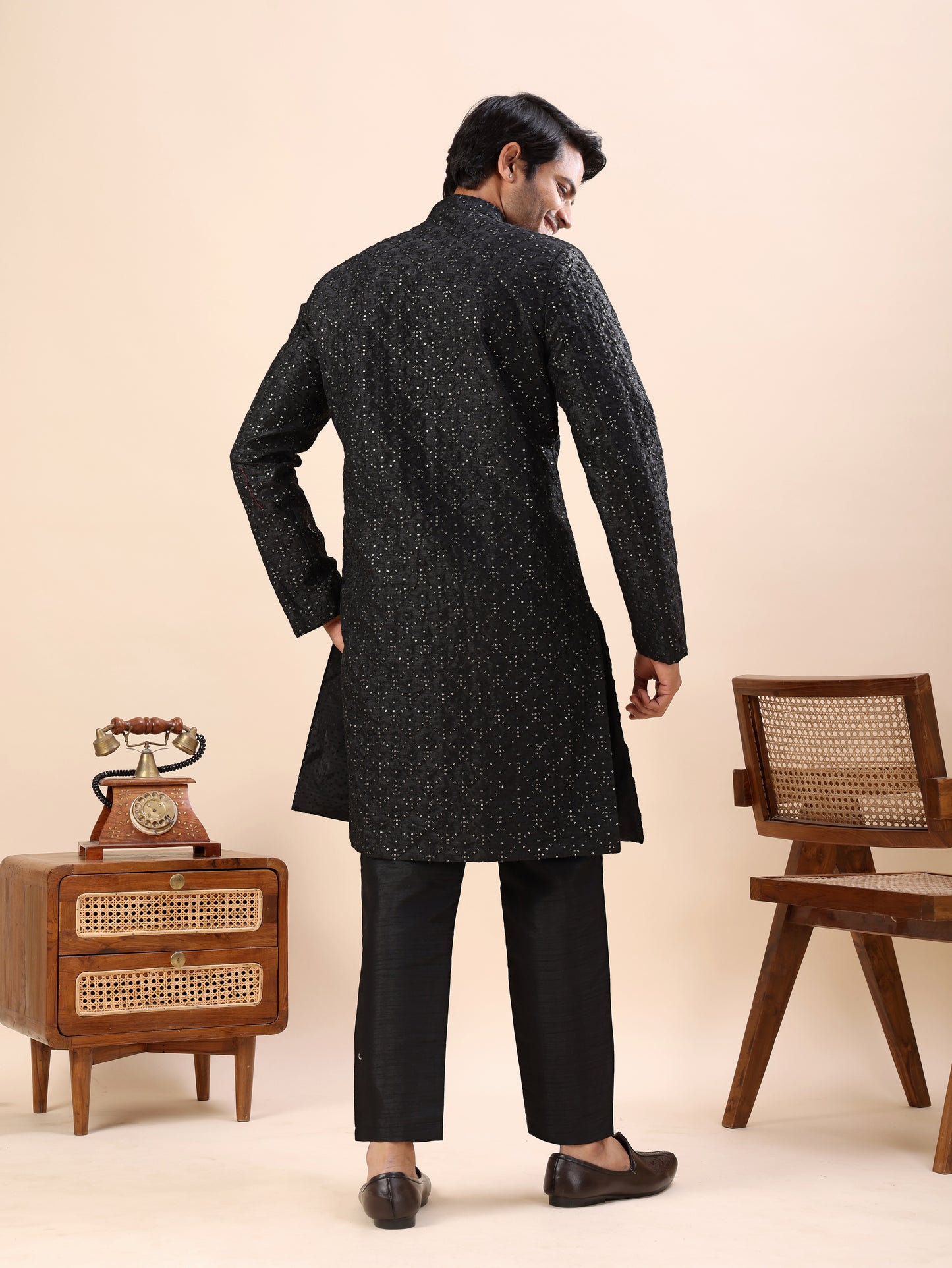 Traditional Embroidered Indo Westren Kurta Set For Men
