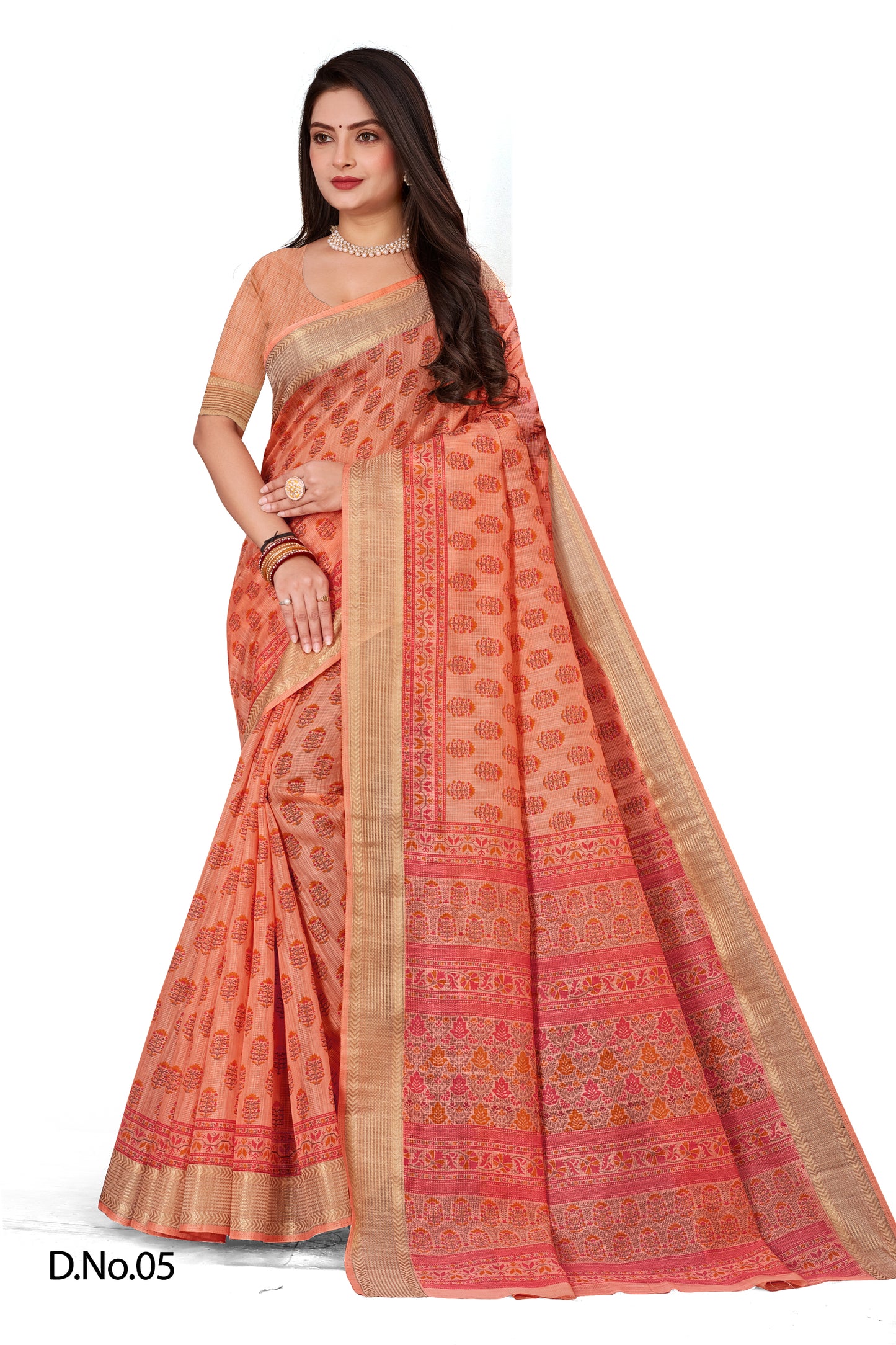 LATEST GADWAL COTTON PRINTED SAREE