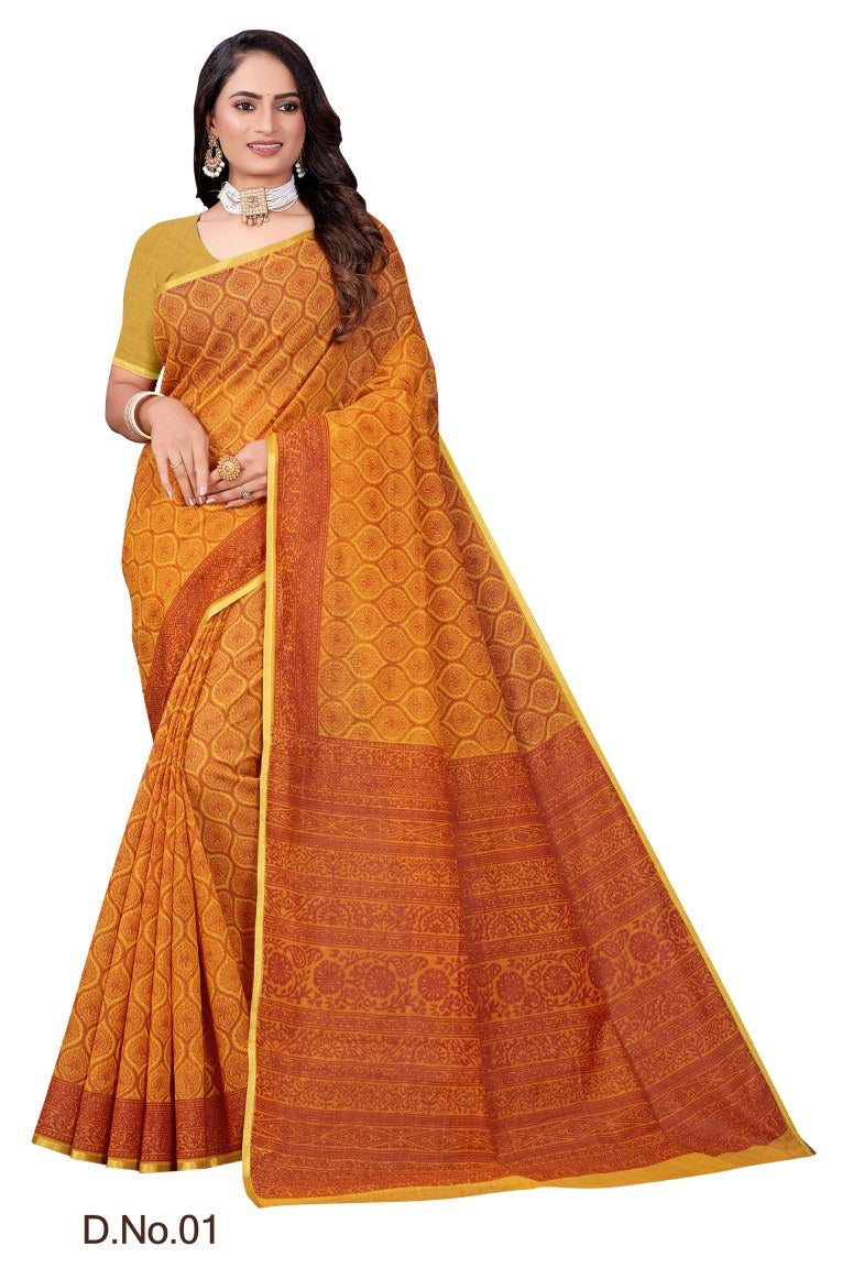 Pure Cotton Silk Saree.