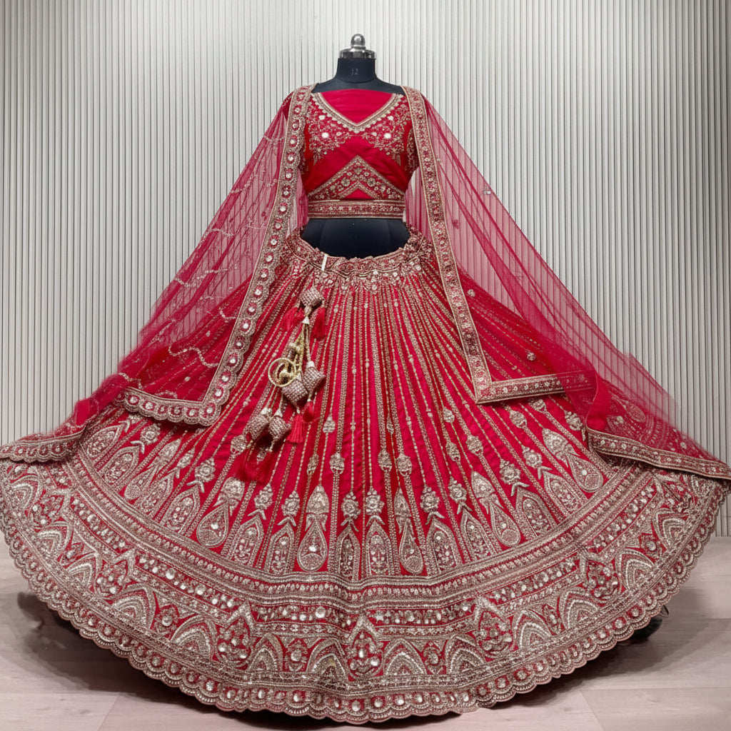 Latest Semi Stitched Bridal Lehenga Choli With Dupatta.