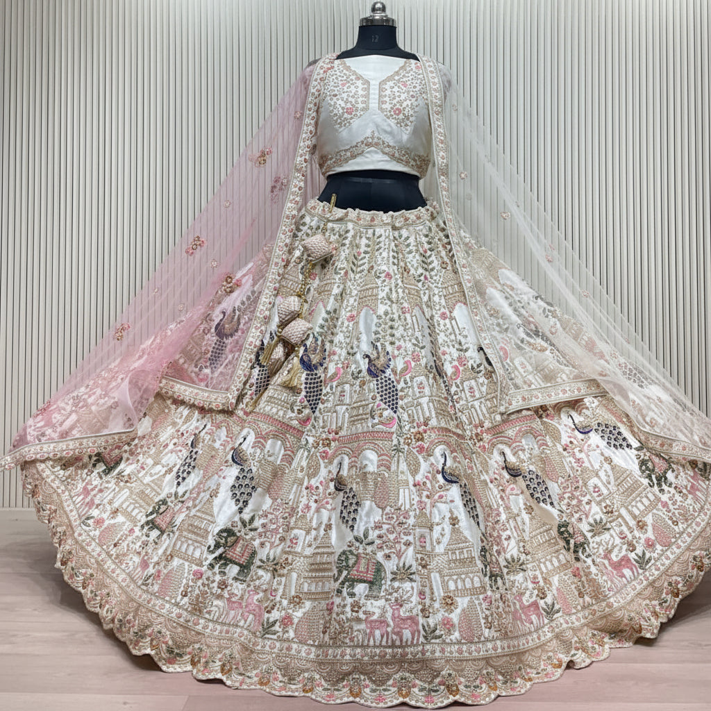 Latest Semi Stitched Bridal Lehenga Choli With Dupatta.