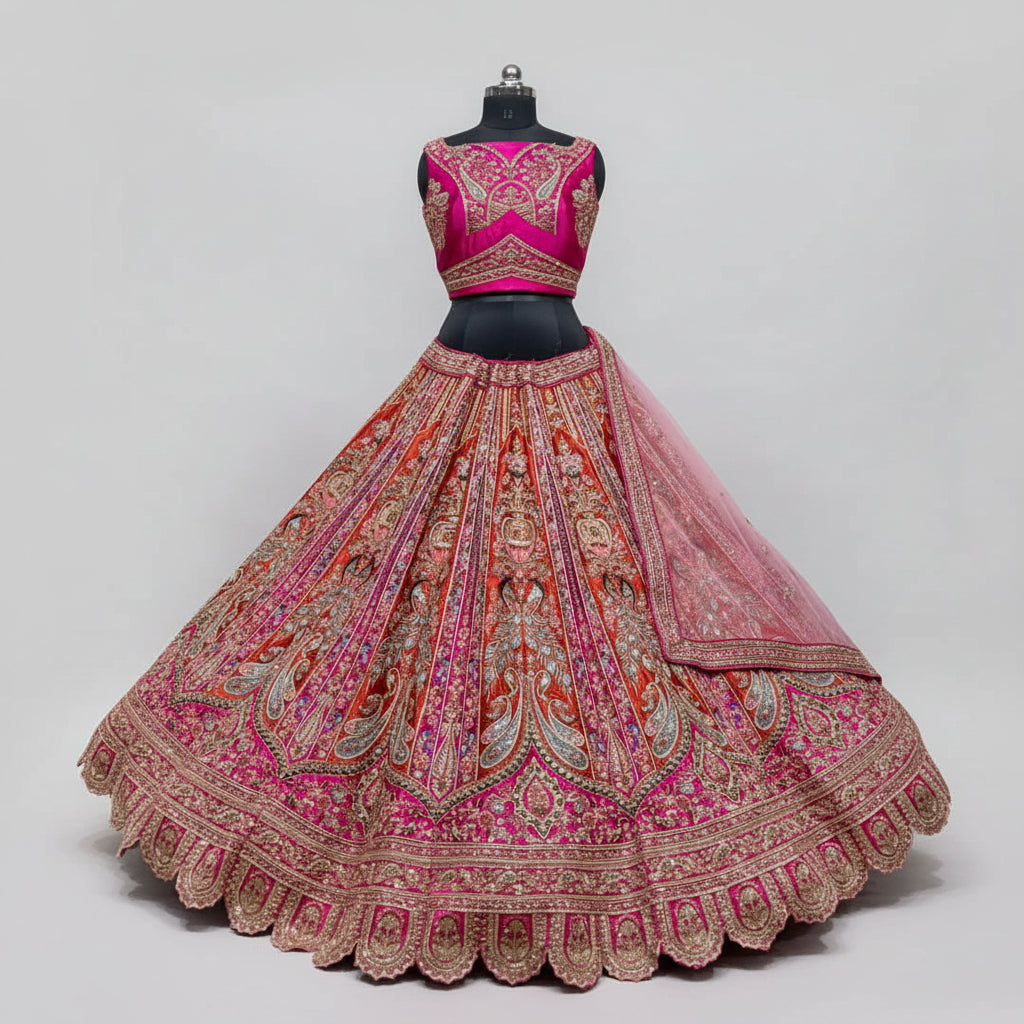 Latest Semi Stitched Bridal Lehenga Choli With Dupatta.