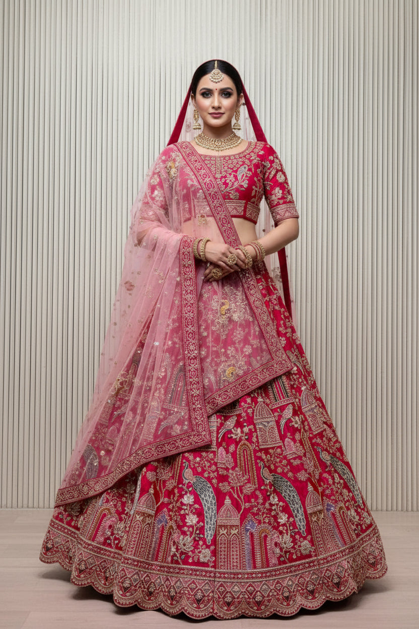 Latest Semi Stitched Bridal Lehenga Choli With Dupatta.