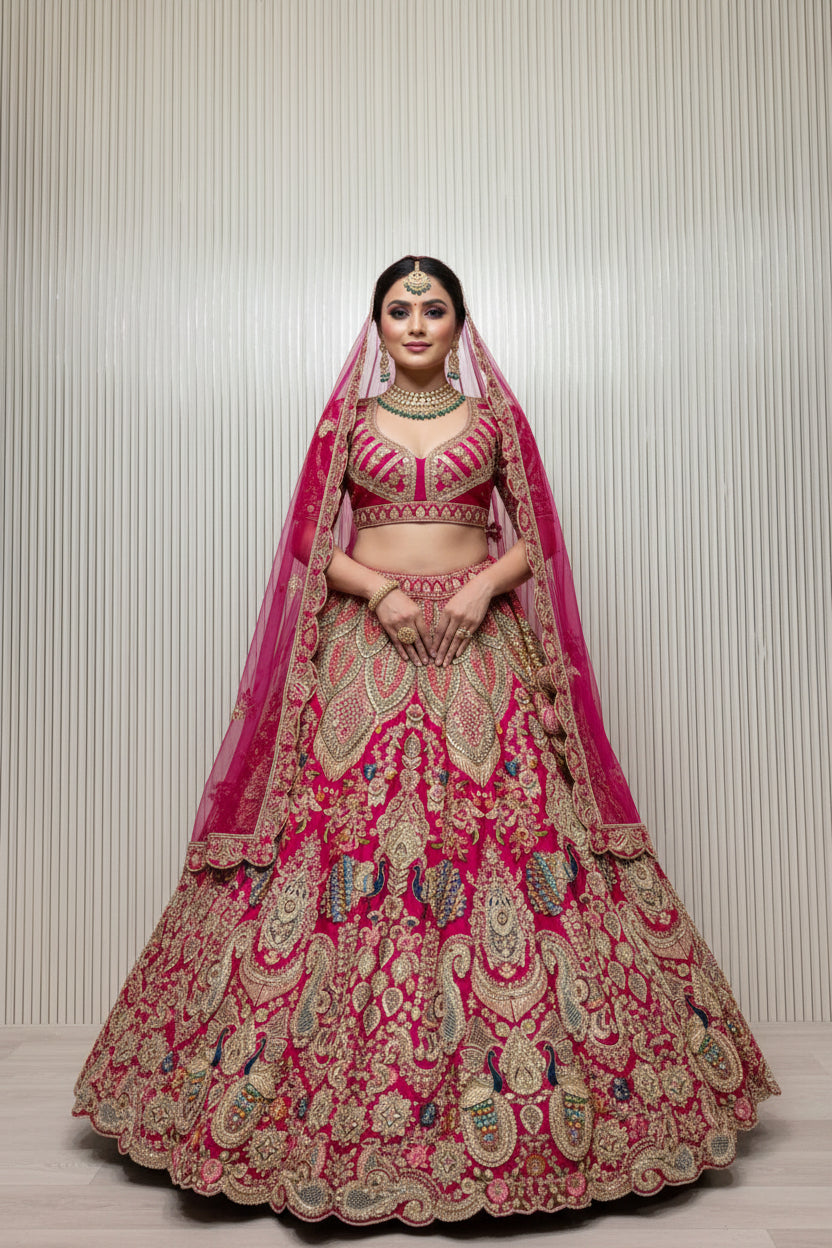 Latest Semi Stitched Bridal Lehenga Choli With Dupatta.