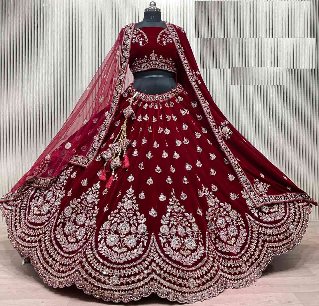 Latest Semi Stitched Velvet Lehenga Choli With Dupatta.