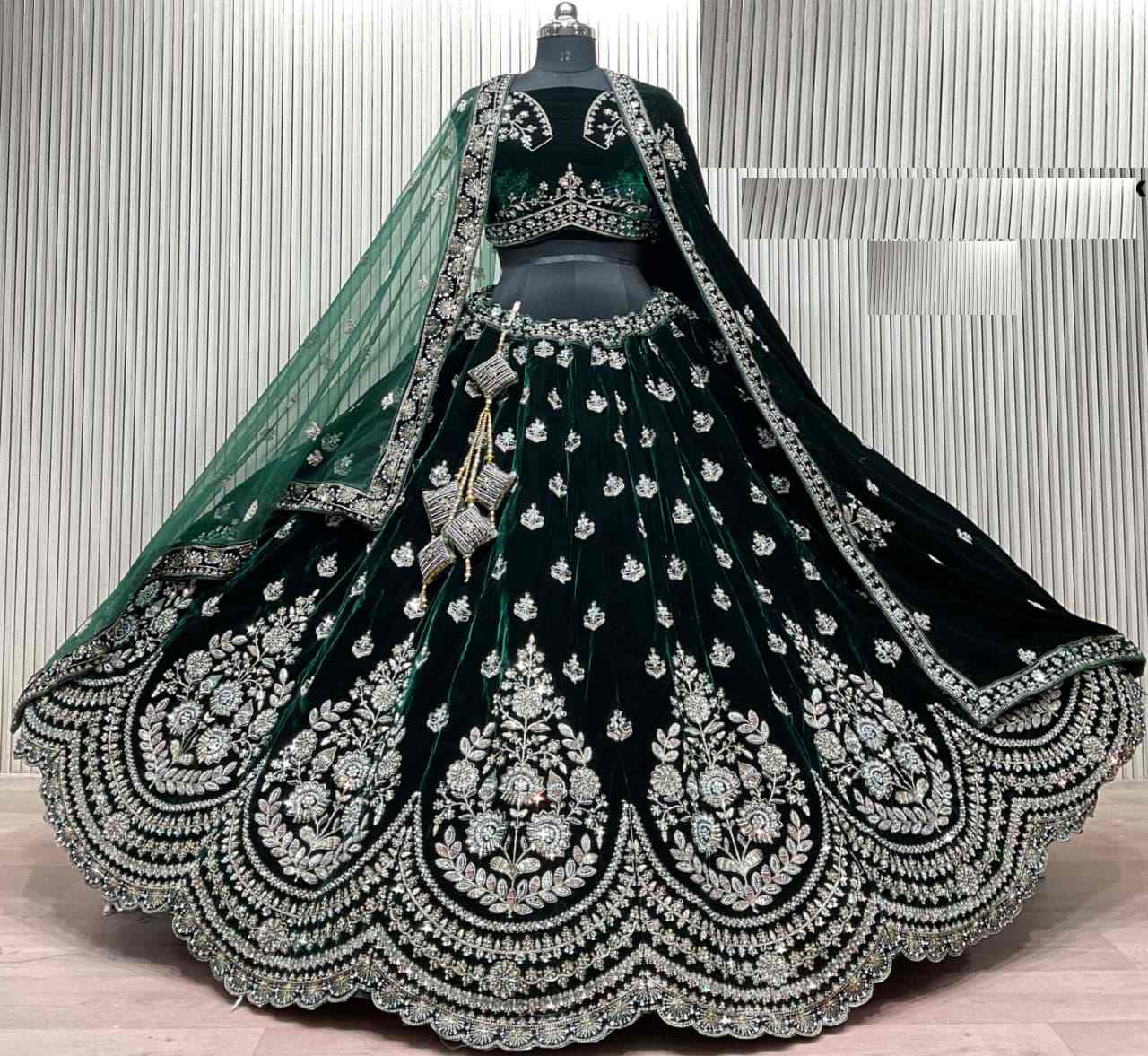 Latest Semi Stitched Velvet Lehenga Choli With Dupatta.