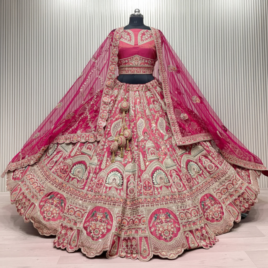 Latest Semi Stitched Bridal Lehenga Choli With Dupatta.