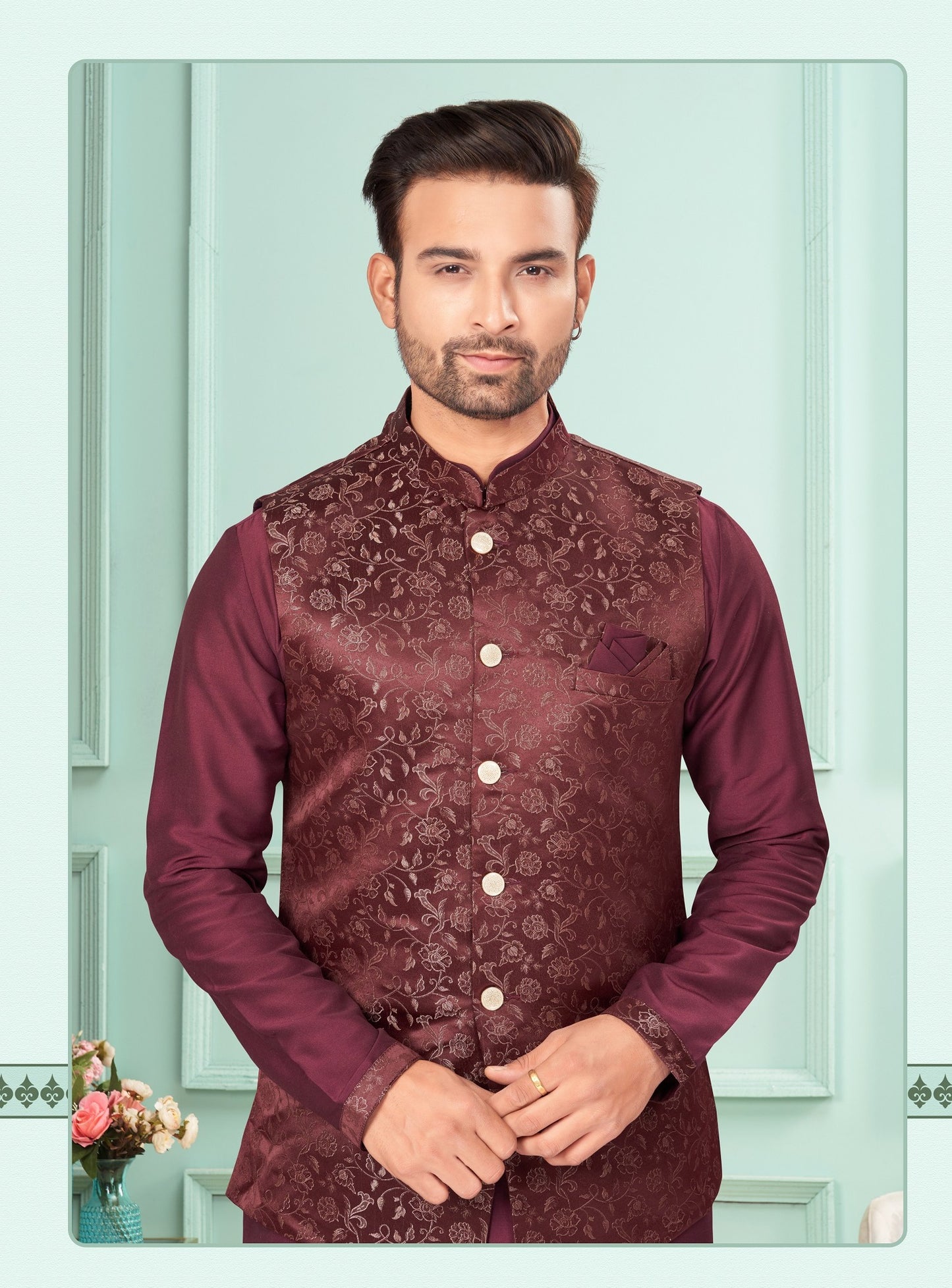 Traditional Kurta Pyjama With Jacket