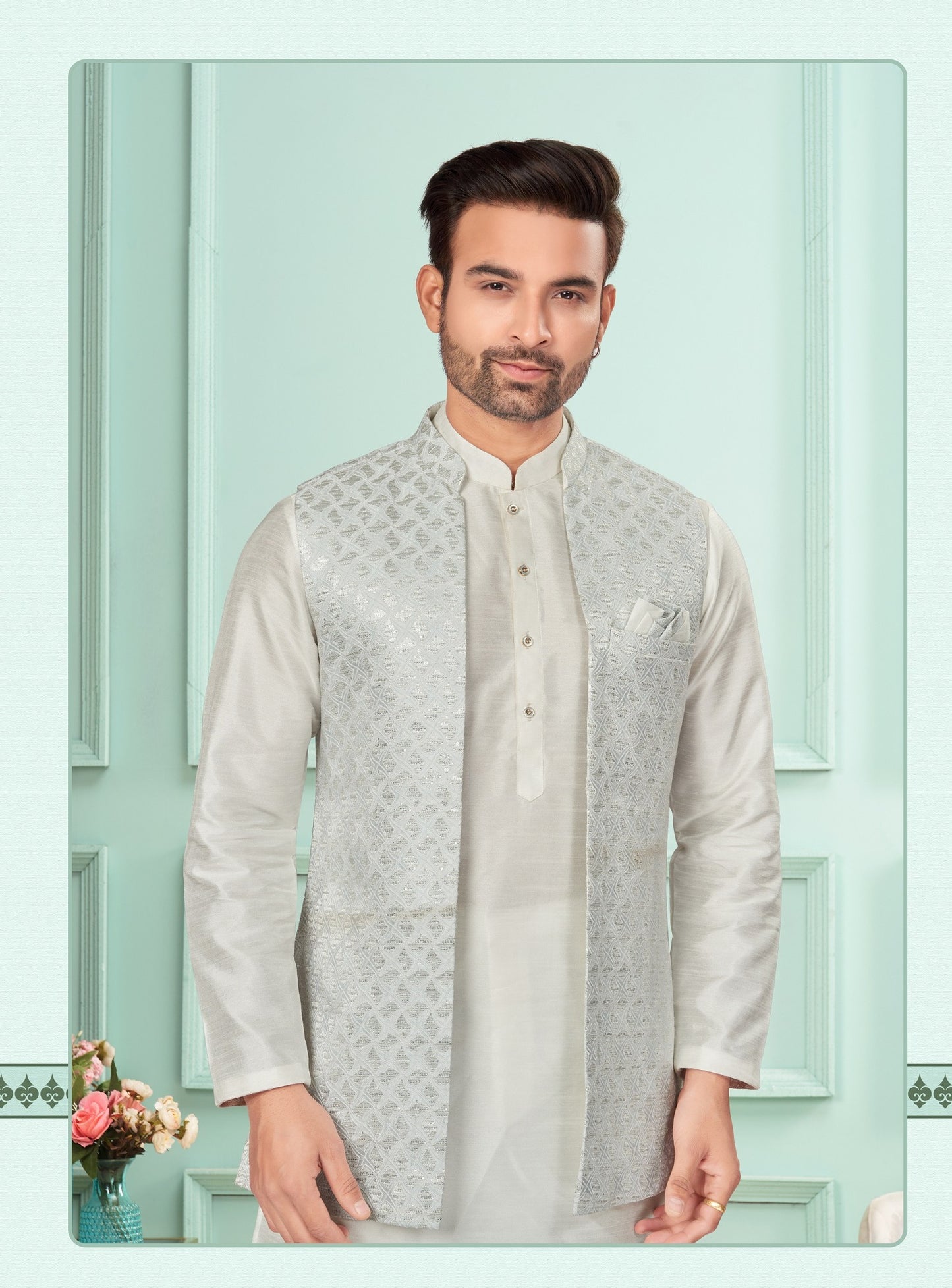 Traditional Kurta Pyjama With Jacket