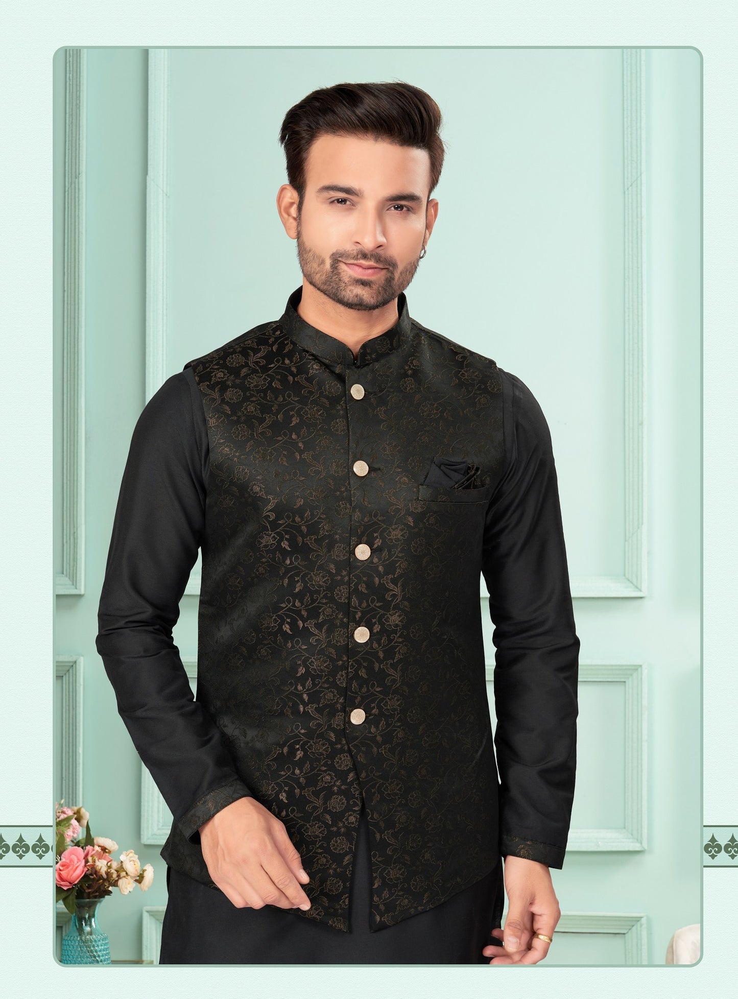 Traditional Kurta Pyjama With Jacket