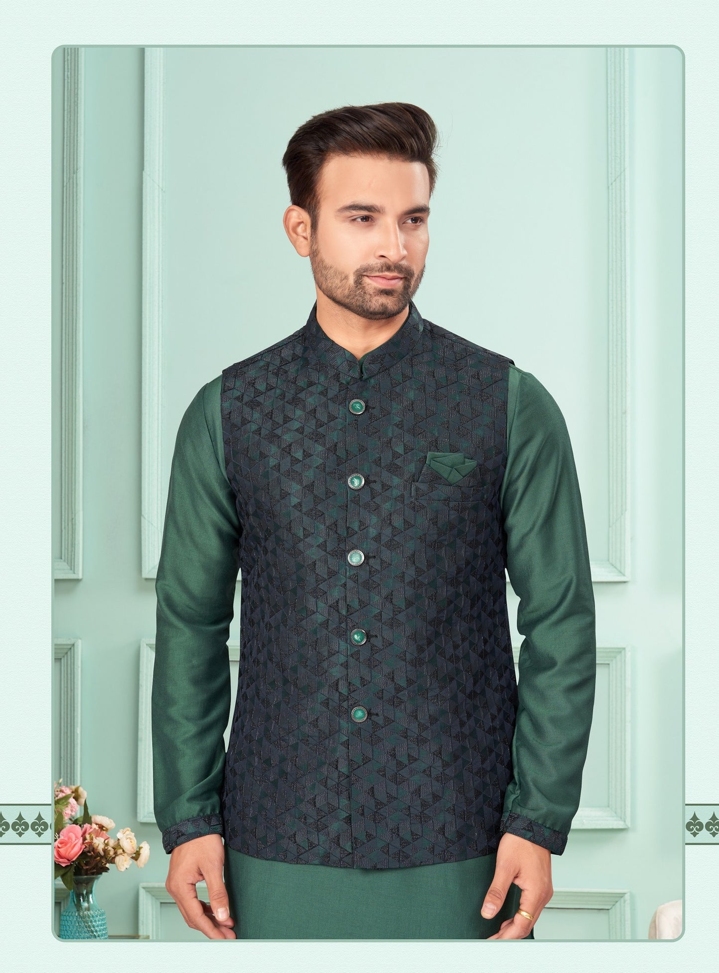 Traditional Kurta Pyjama With Jacket