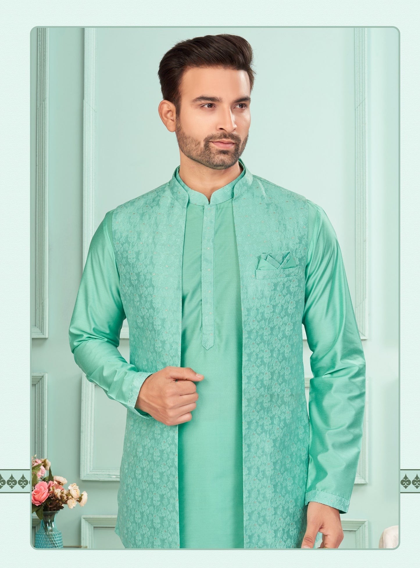 Traditional Kurta Pyjama With Jacket
