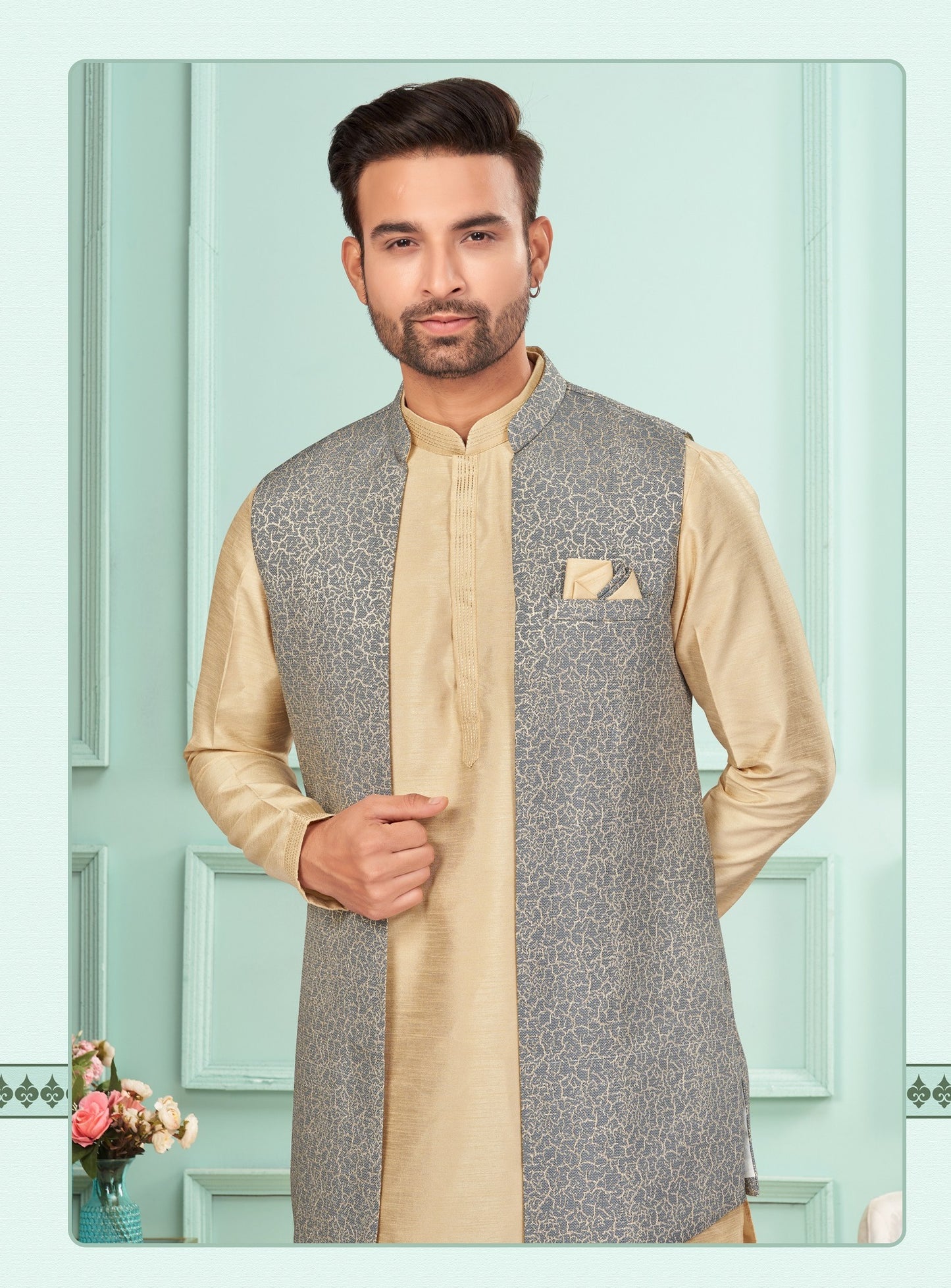 Traditional Kurta Pyjama With Jacket