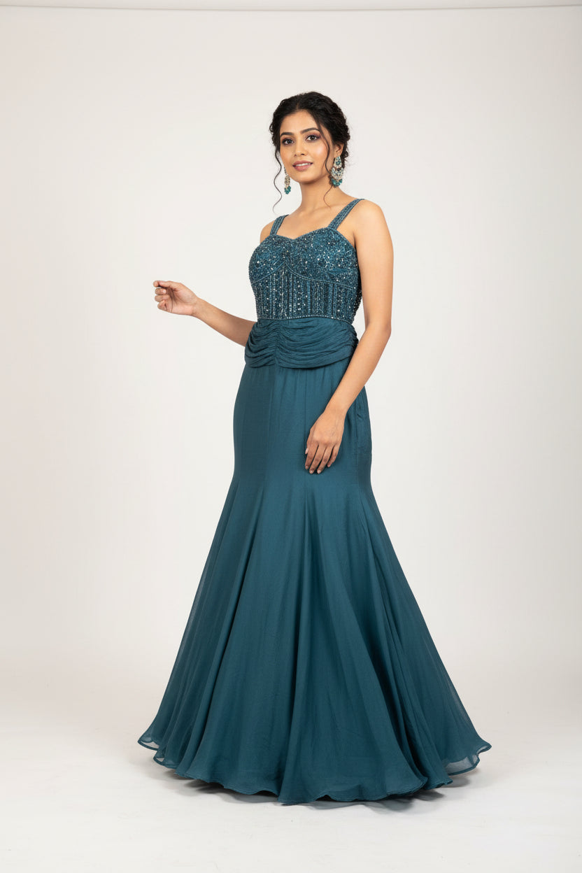 Party Wear Ready To Wear Fish Cut Lehenga