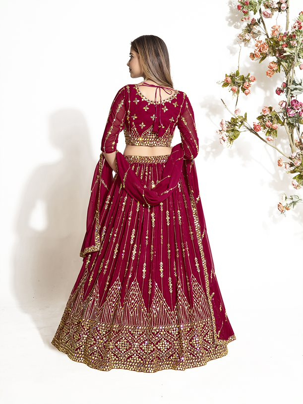 New Semi Stitiched Georgette Lehenga Choli