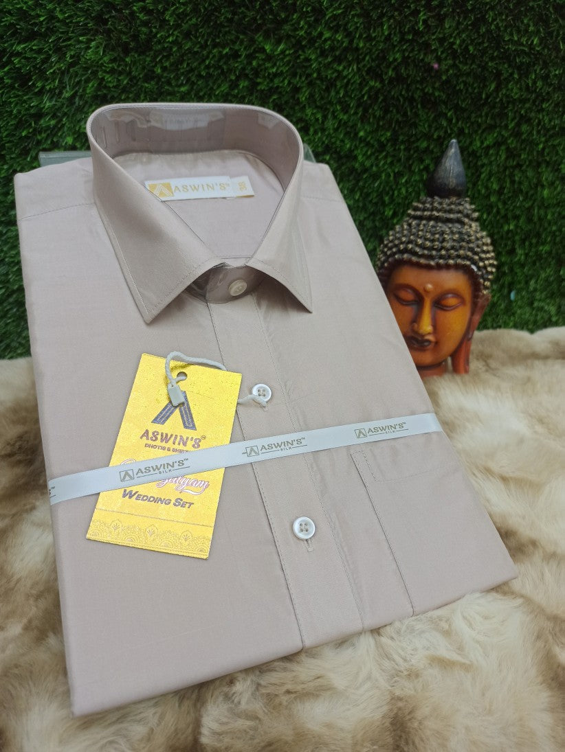 Art Silk Dothi Set Shirt,Dothi,Kerchief &Belt- 3 In 1 ( Big Border)