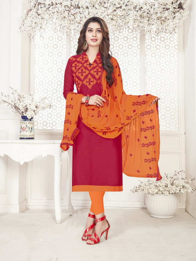 Semi Stitched Pure Cotton Salwar Suits.