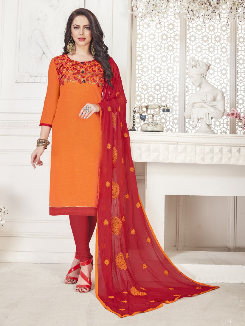 Semi Stitched Pure Cotton Salwar Suits.