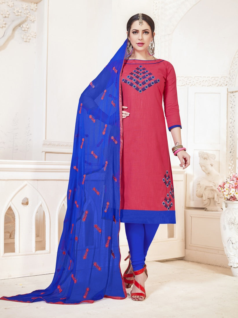 Semi Stitched Pure Cotton Salwar Suits.