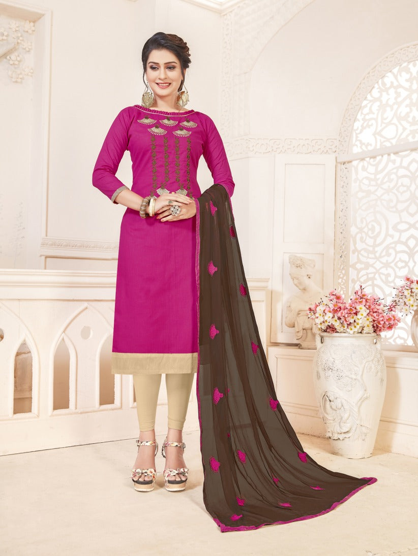 Semi Stitched Pure Cotton Salwar Suits