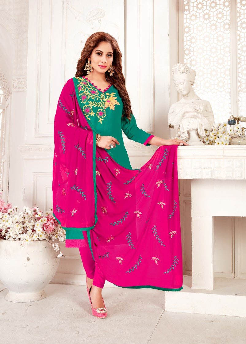 Semi Stitched Pure Cotton Salwar Suits