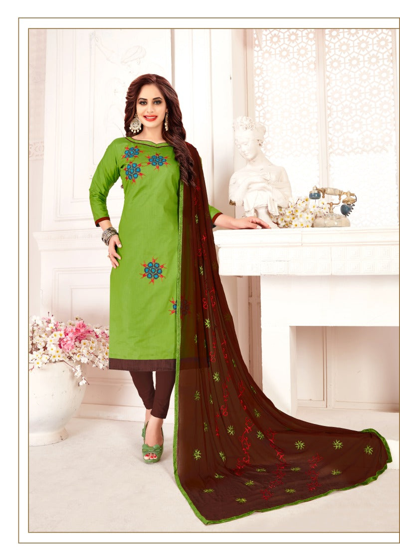 Semi Stitched Pure Cotton Salwar Suits.