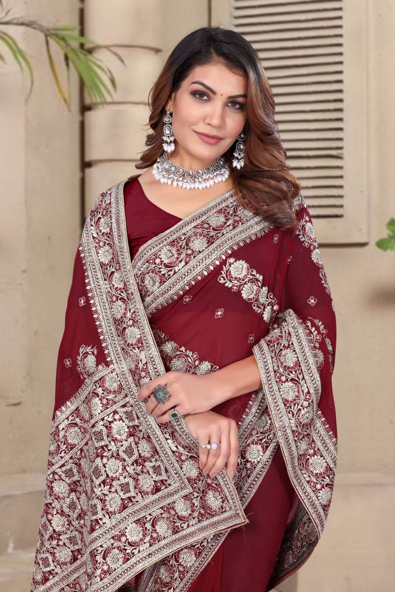 Catalog Designer Georgette Silk Saree