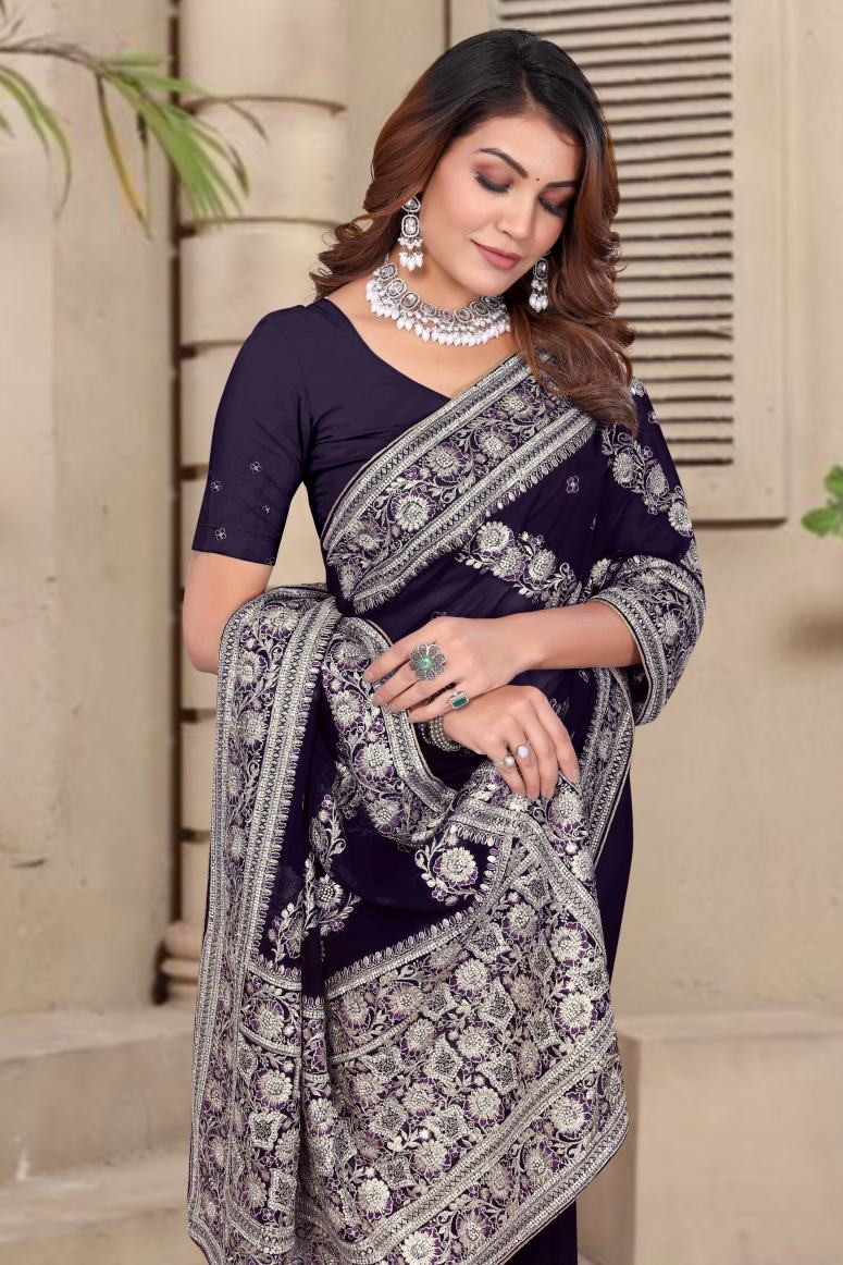 Catalog Designer Georgette Silk Saree