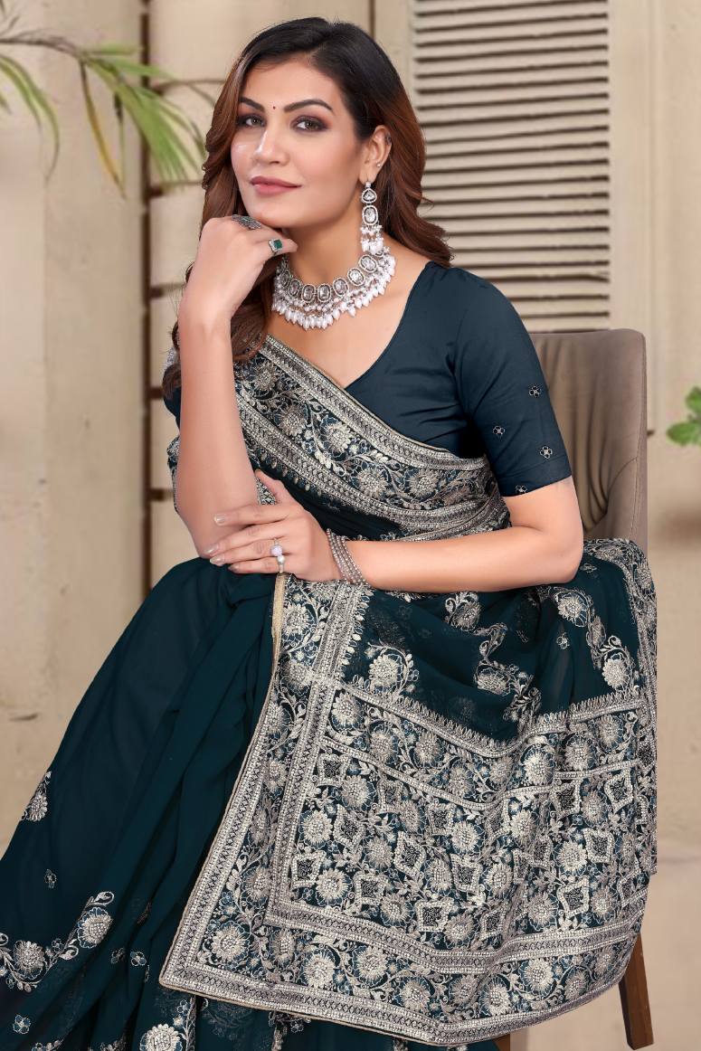Catalog Designer Georgette Silk Saree