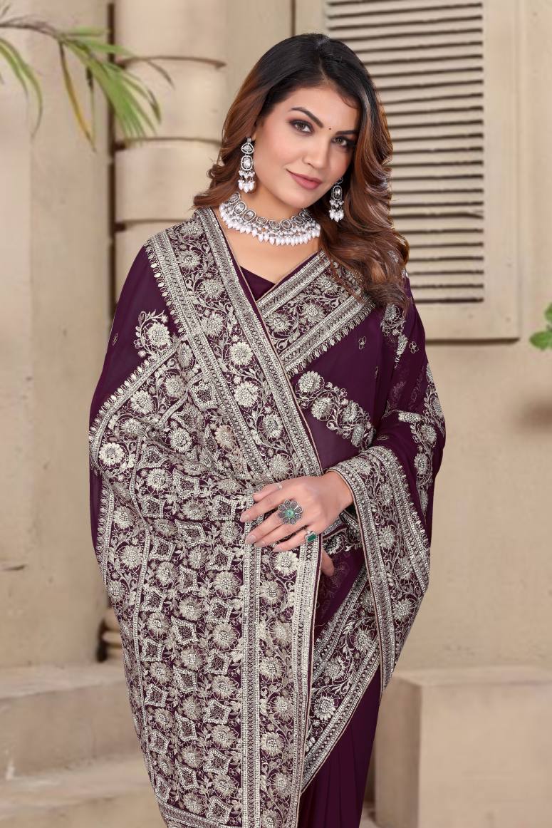 Catalog Designer Georgette Silk Saree