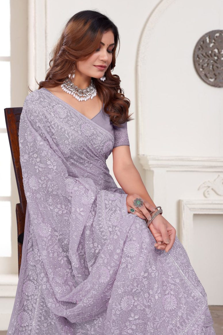 Catalog Designer Georgette Silk Saree