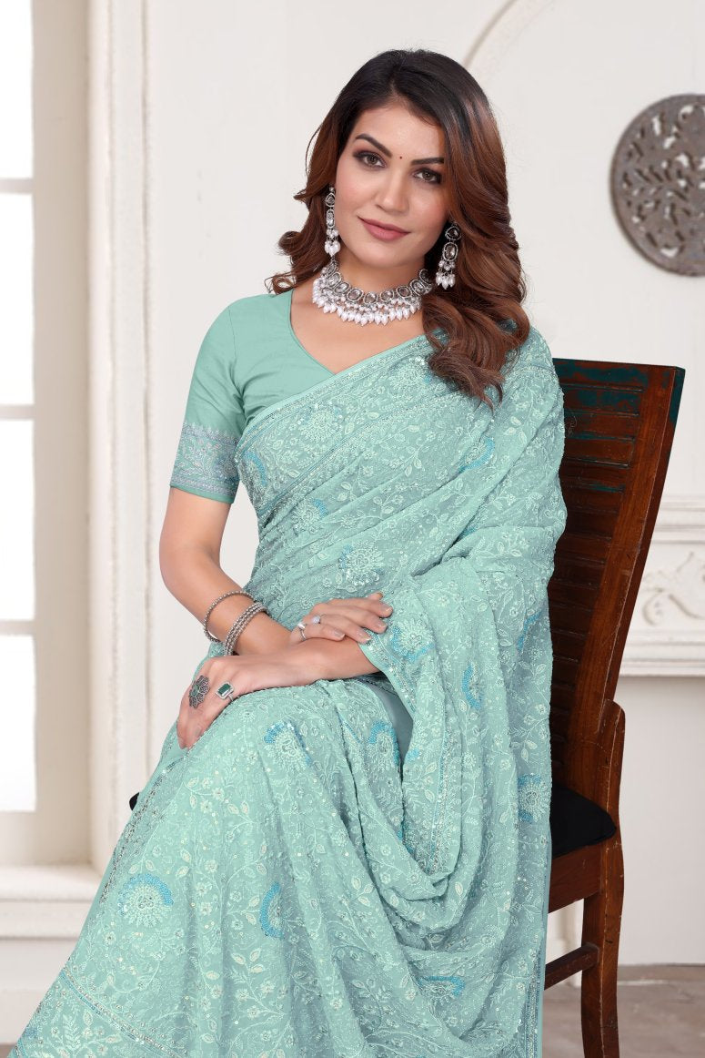 Catalog Designer Georgette Silk Saree