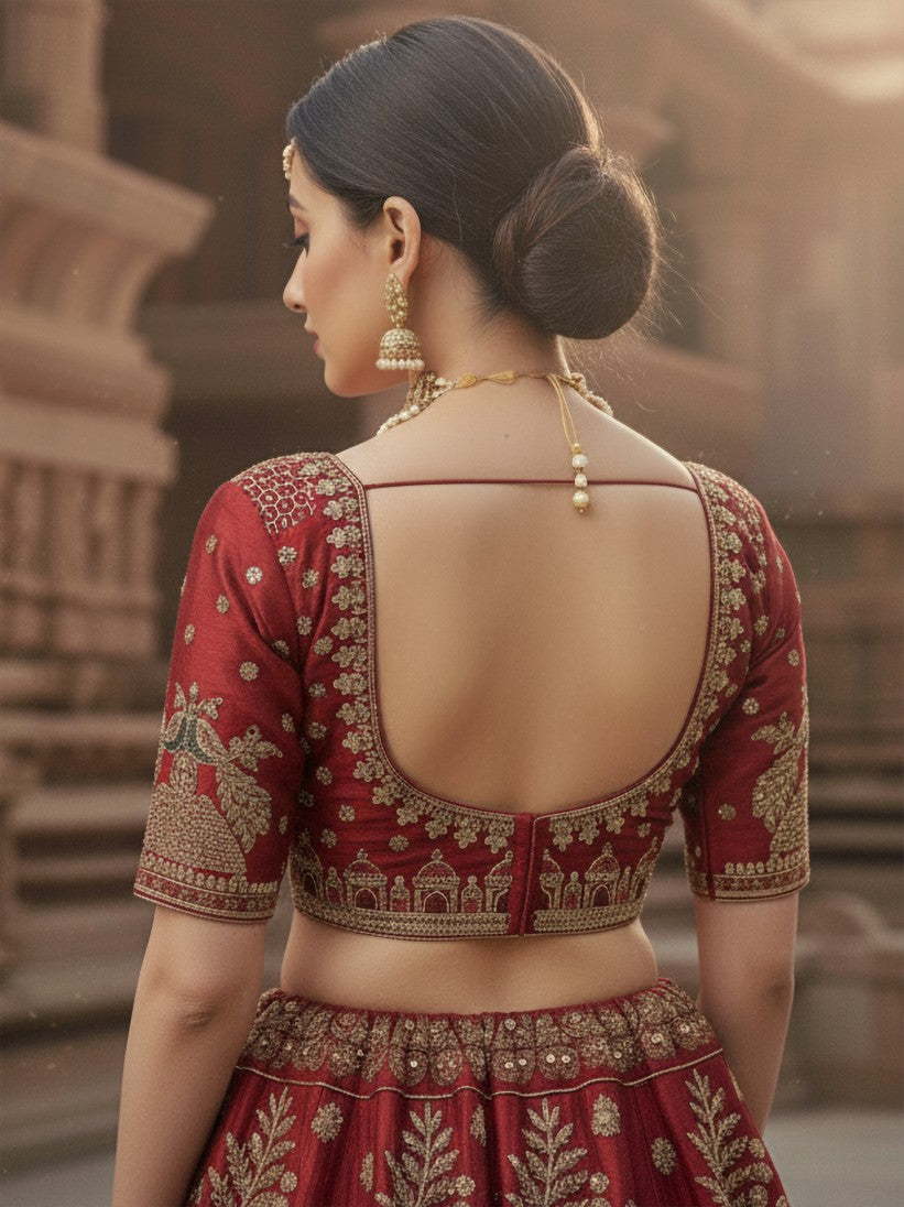 Latest Semi Stitched Bridal Lehenga Choli With Dupatta.