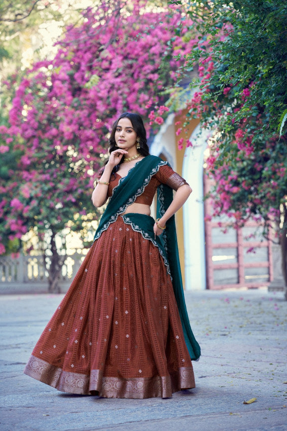 Latest Semi Stitched Lehenga Choli With Dupatta.