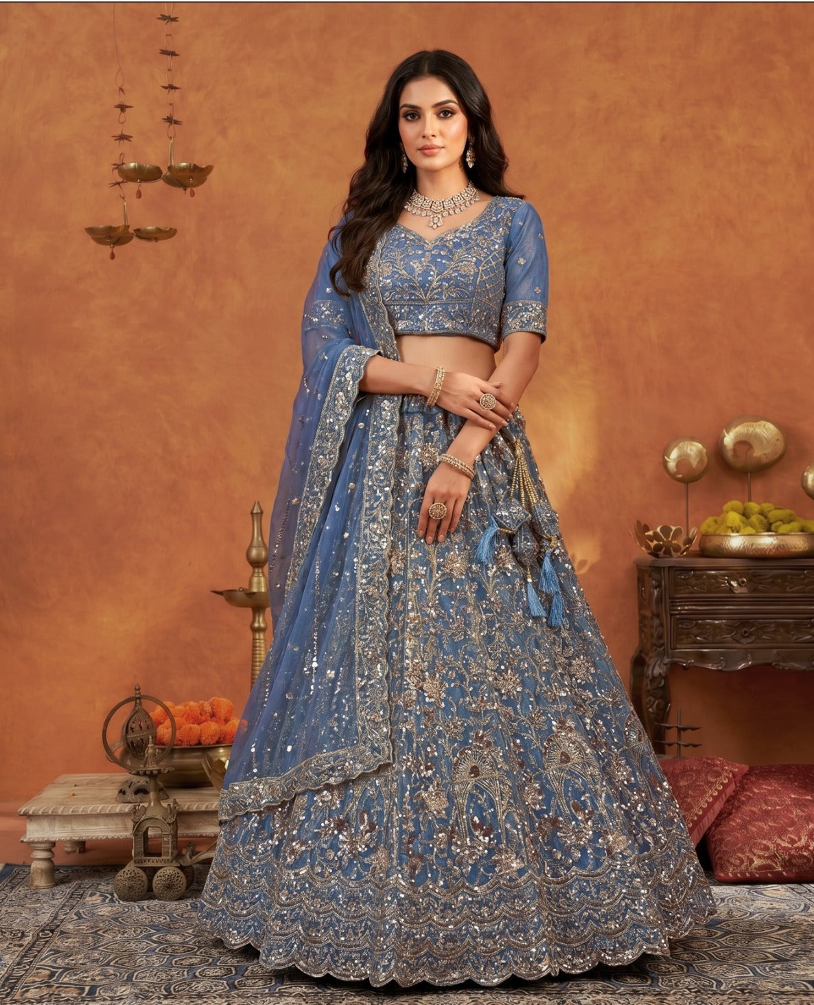 Latest Semi Stitched Lehenga Choli With Dupatta.