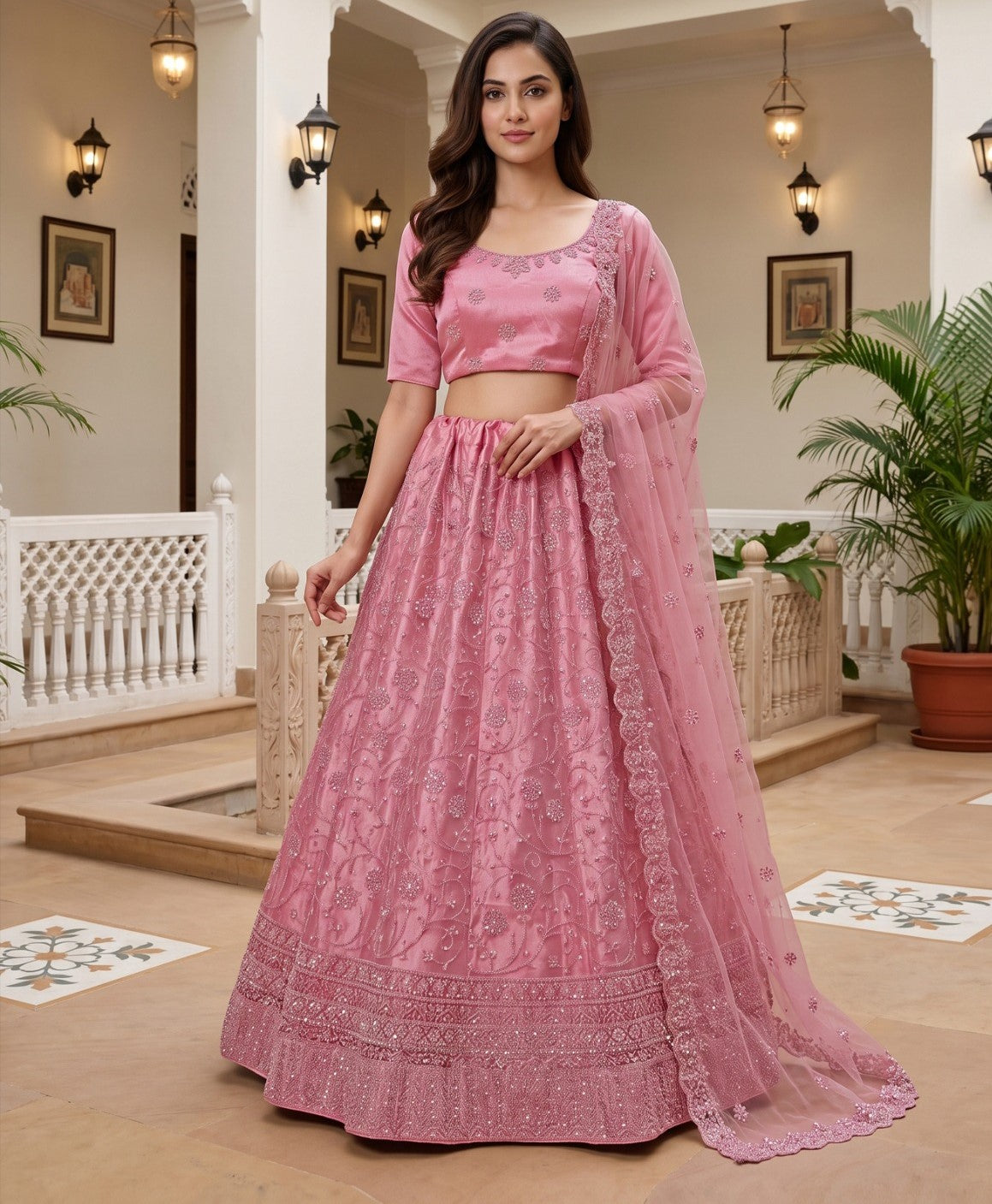 Latest Semi Stitched Lehenga Choli With Dupatta.