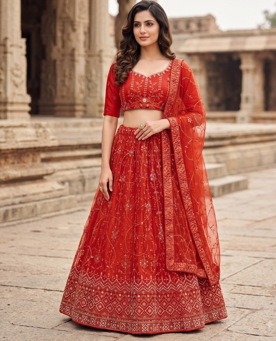 Latest Semi Stitched Lehenga Choli With Dupatta.