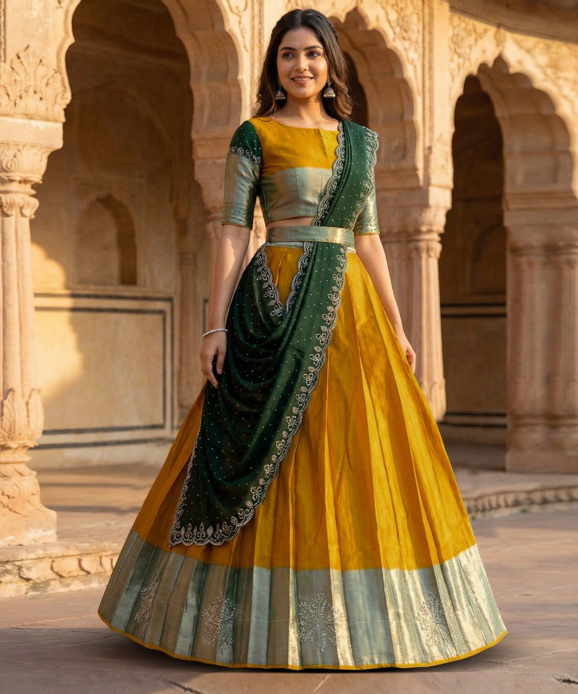 Latest Semi Stitched Lehenga Choli With Dupatta.