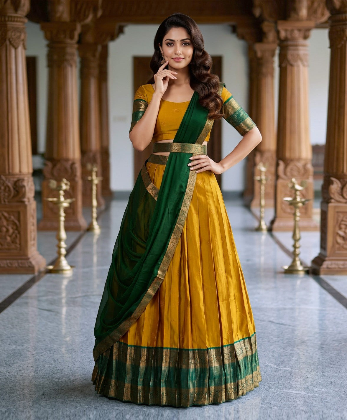 Latest Semi Stitched Lehenga Choli With Dupatta.