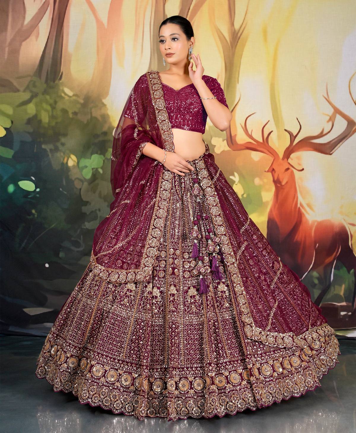 Latest Semi Stitched Netted Lehenga Choli With Dupatta.