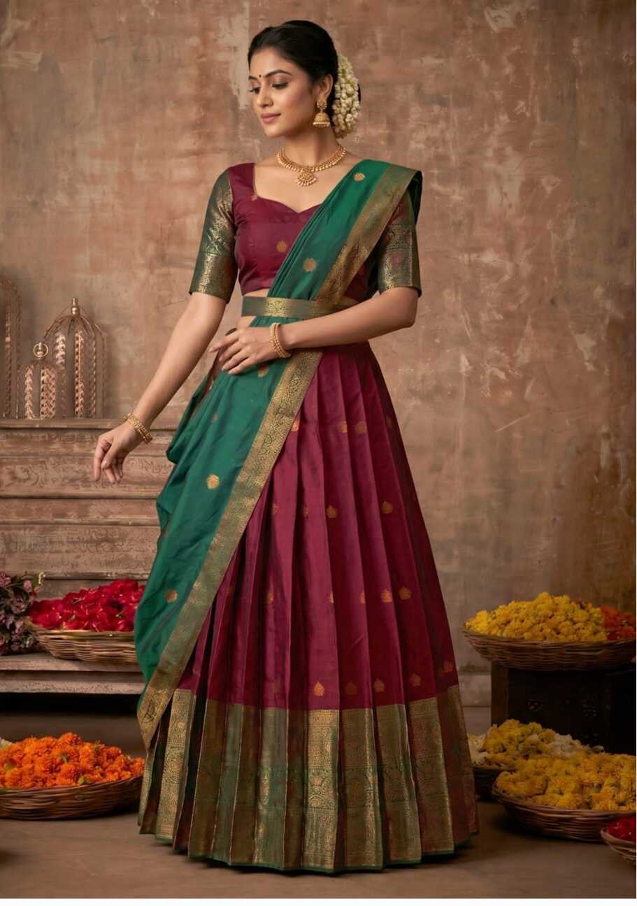 Latest Banarasi Semi Stitched Lehenga Choli With Dupatta