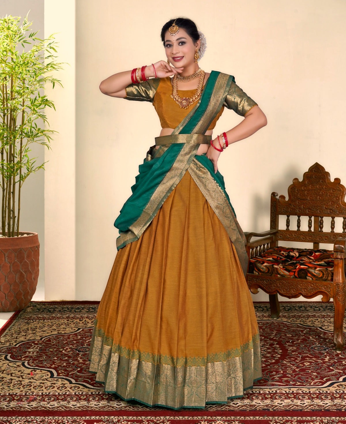 Latest Banarasi Semi Stitched Lehenga Choli With Dupatta