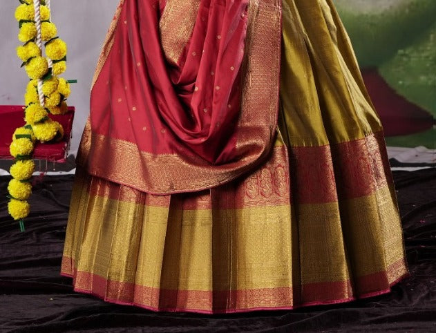 New Semi Stitiched Banarasi Lehenga Choli