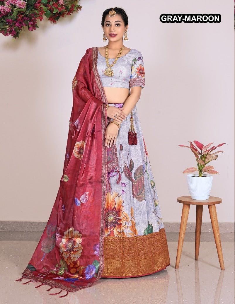 Latest Semi Stitched Lehenga Choli With Dupatta.
