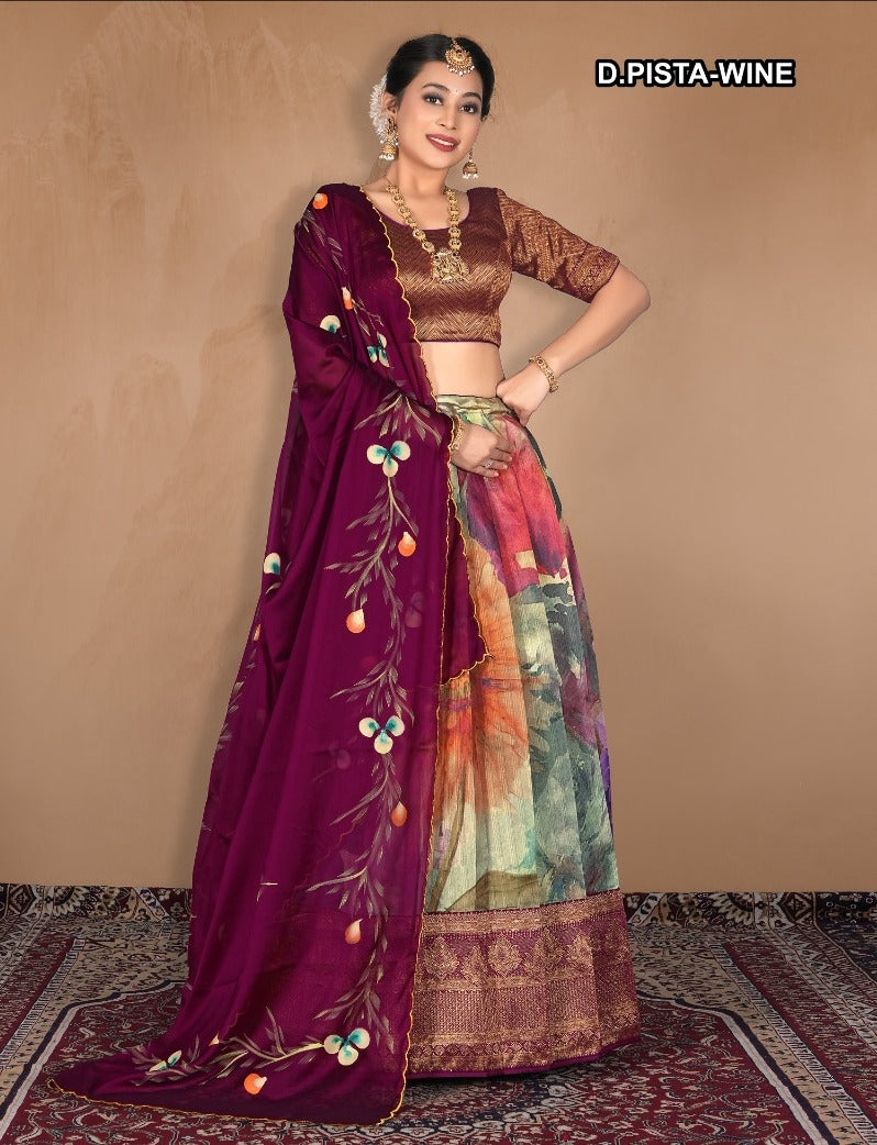 Latest Semi Stitched Lehenga Choli With Dupatta.