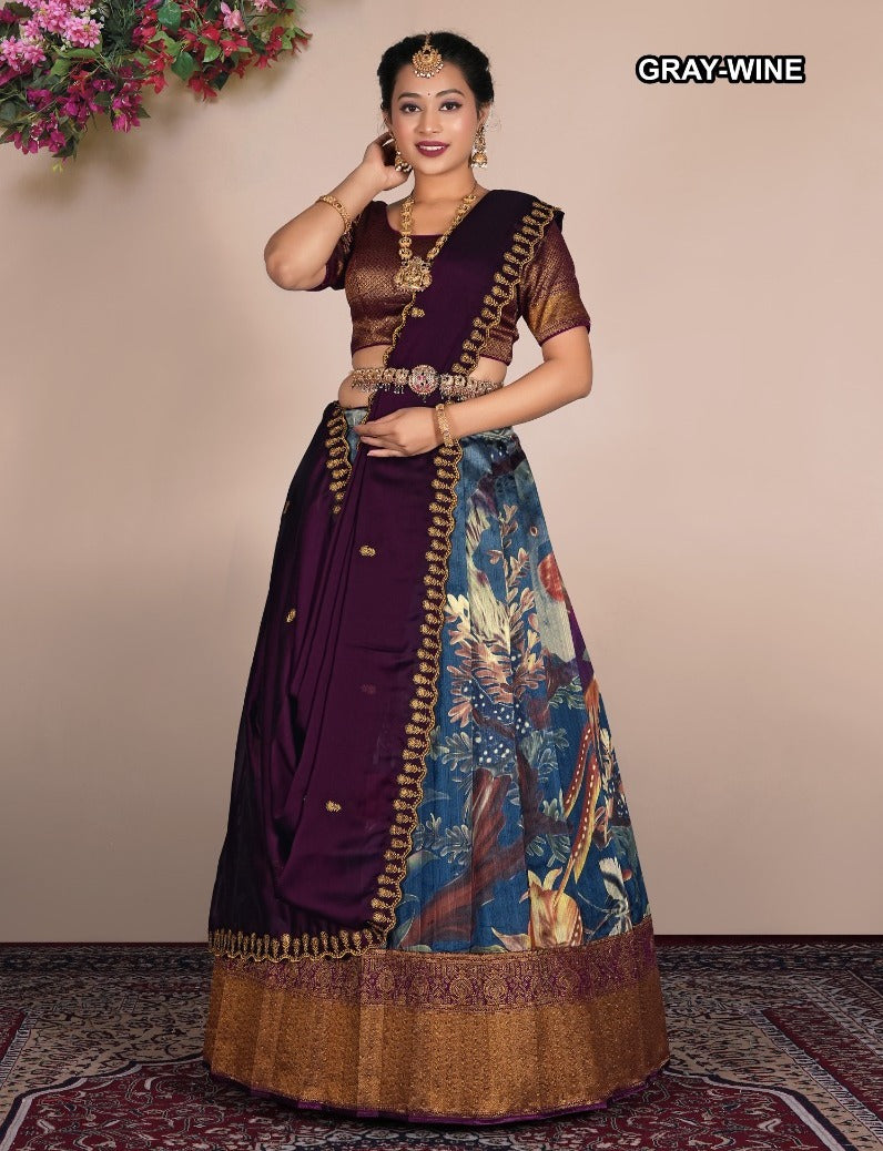 Latest Semi Stitched Lehenga Choli With Dupatta.