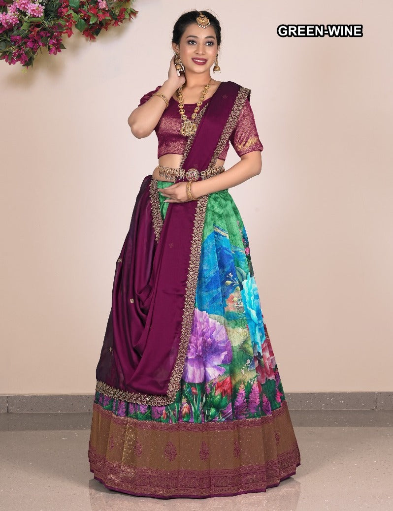 Latest Semi Stitched Lehenga Choli With Dupatta.