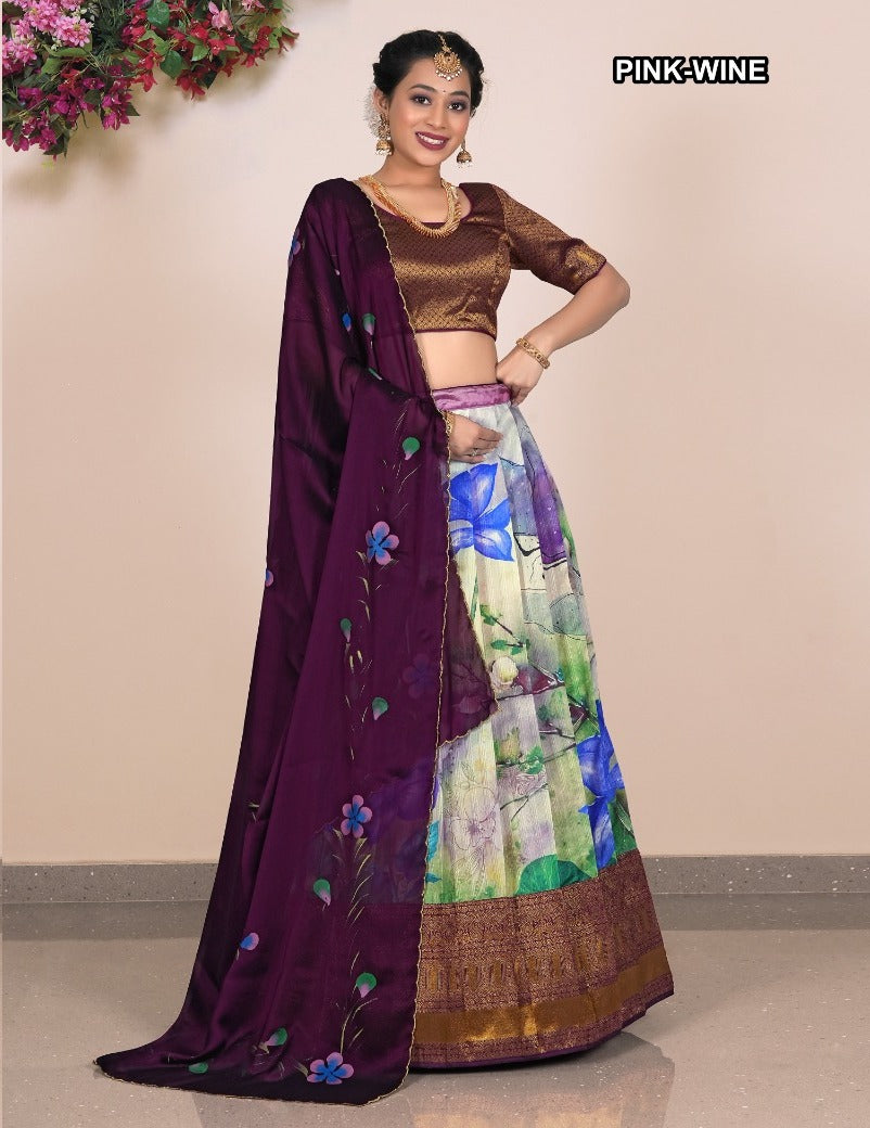 Latest Semi Stitched Lehenga Choli With Dupatta.